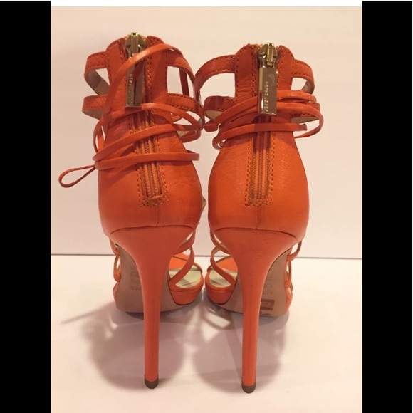Herve Leger Talor strappy sandals heels orange 37 - Picture 5 of 8